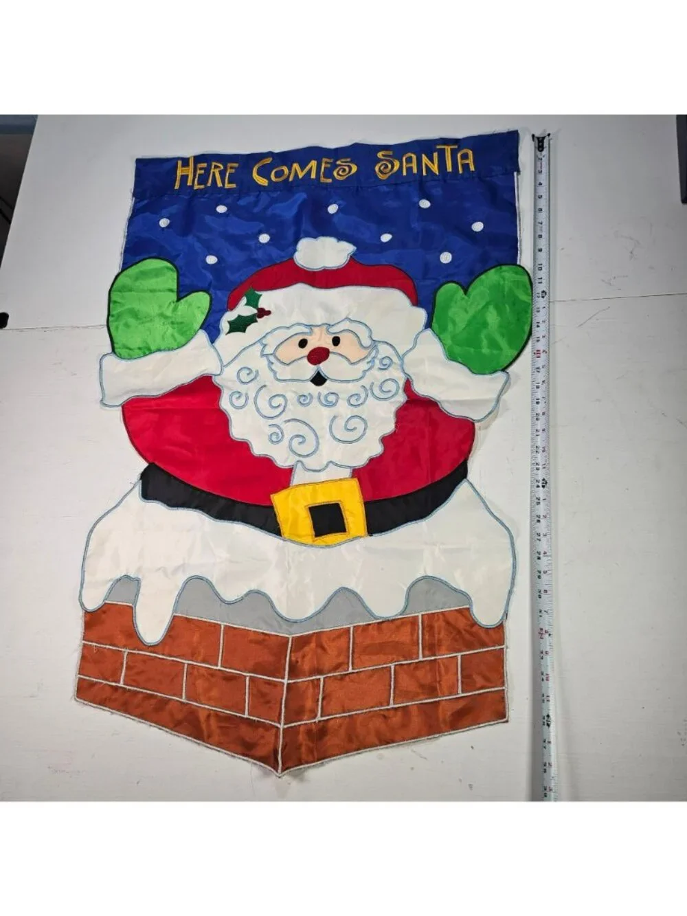 Here Comes Santa Outdoor Christmas Garden Flag Banner 38x27